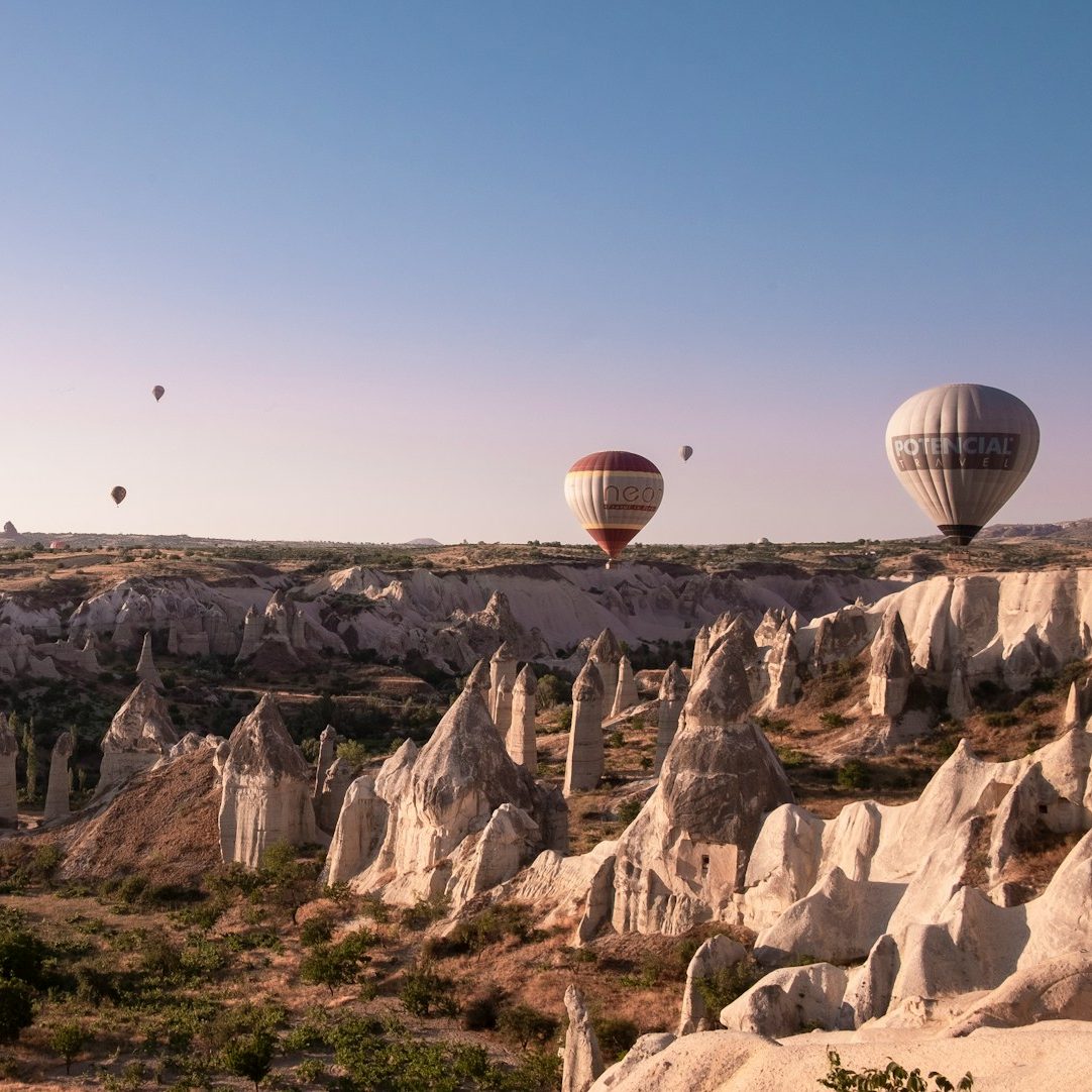 hot air balloons on air